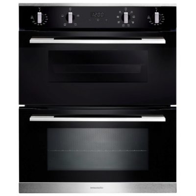 Rangemaster RMB7248BL/SS 11218 72cm Built Under 4/8 Function Double Oven in  Black and Stainless Steel